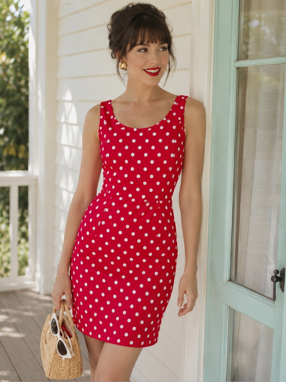 My Michelle Vintage Red and White Polka Dot Mini Dress